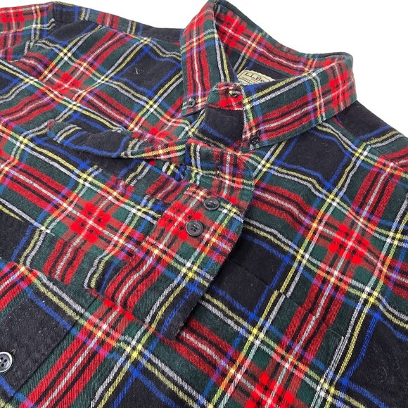 L.L. Bean Flannel‎ Shirt Size Large Mens  Long Sleeve Red Green Blue Plaid - Picture 1 of 5